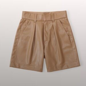 Abercrombie vegan leather high-rise shorts